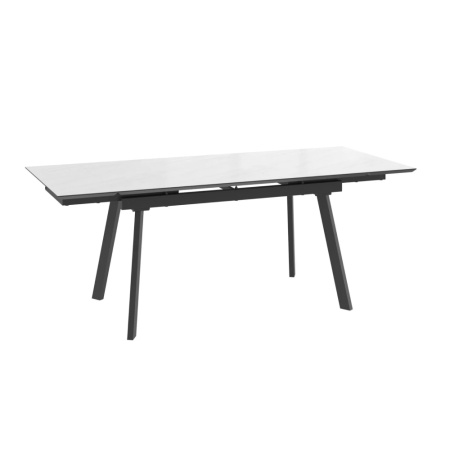 Стол ALTEZA FOUR-140, раздвижной 140(30+30)x85, МРАМОР СВЕТЛЫЙ МОДЕРН - COMPAKT CER/ЧЕРНЫЙ ALTEZA 140 FOUR